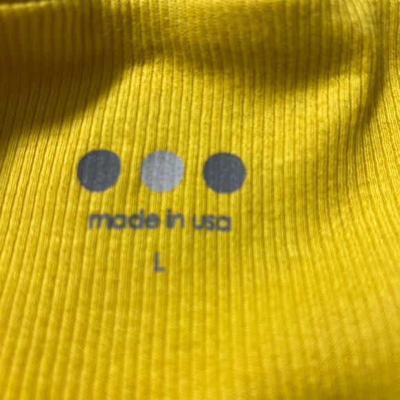 Anthropologie Wide‎ Leg Linen Cropped Pants Women L Yellow Pom Pom Trim Pull On - Picture 5 of 12